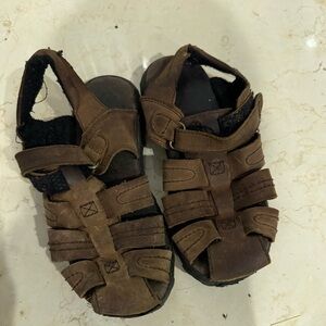 Stride Rite kids leather sandals, brown, 1 wide